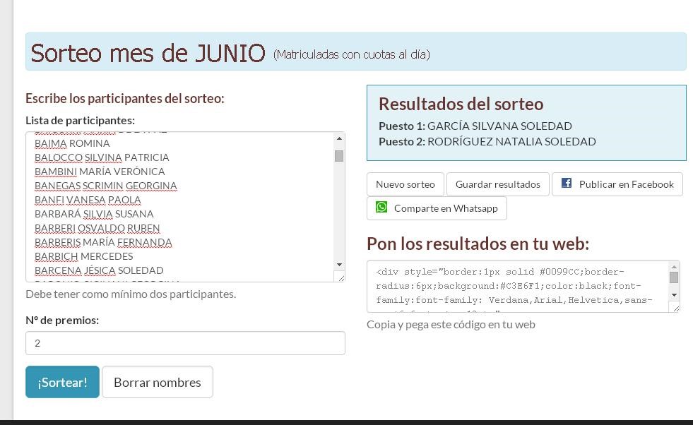 sorteo