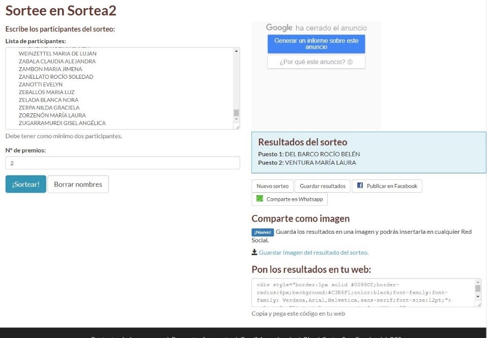 sorteo